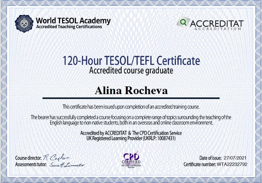 Сертификат TESOL, позволяющий преподавать английский по всему миру