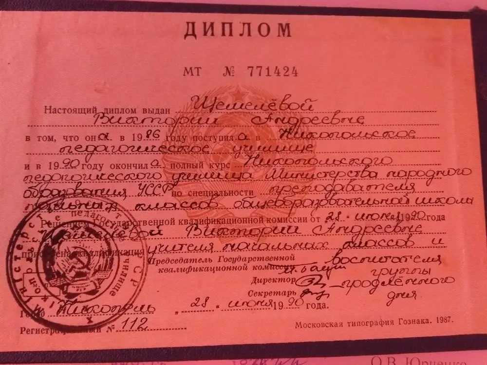 Диплом об образовании
