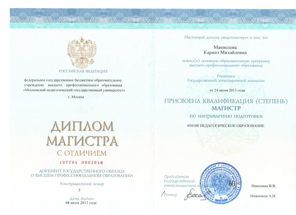 Диплом магистра