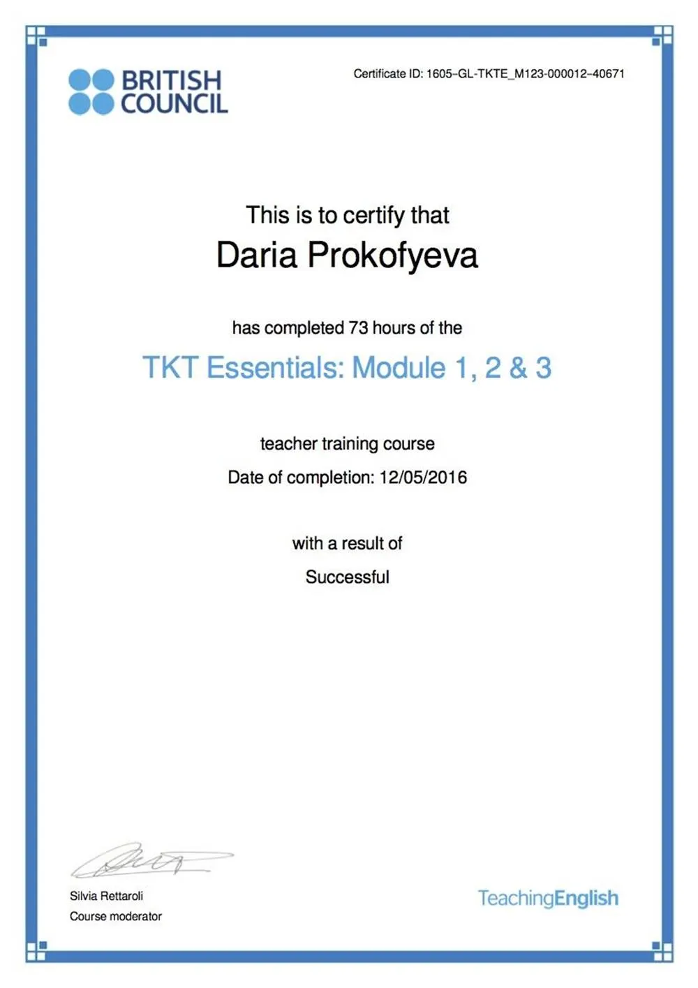 2016 British Council TKT Essentials: Module 1, 2 & 3 