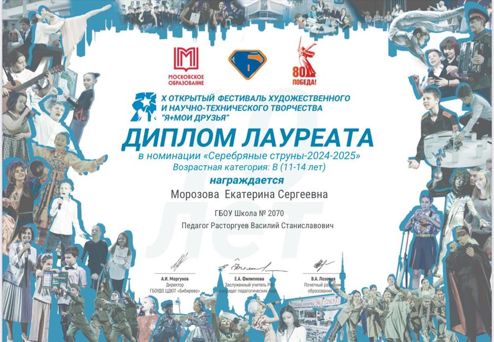 Диплом. Результаты учащихся