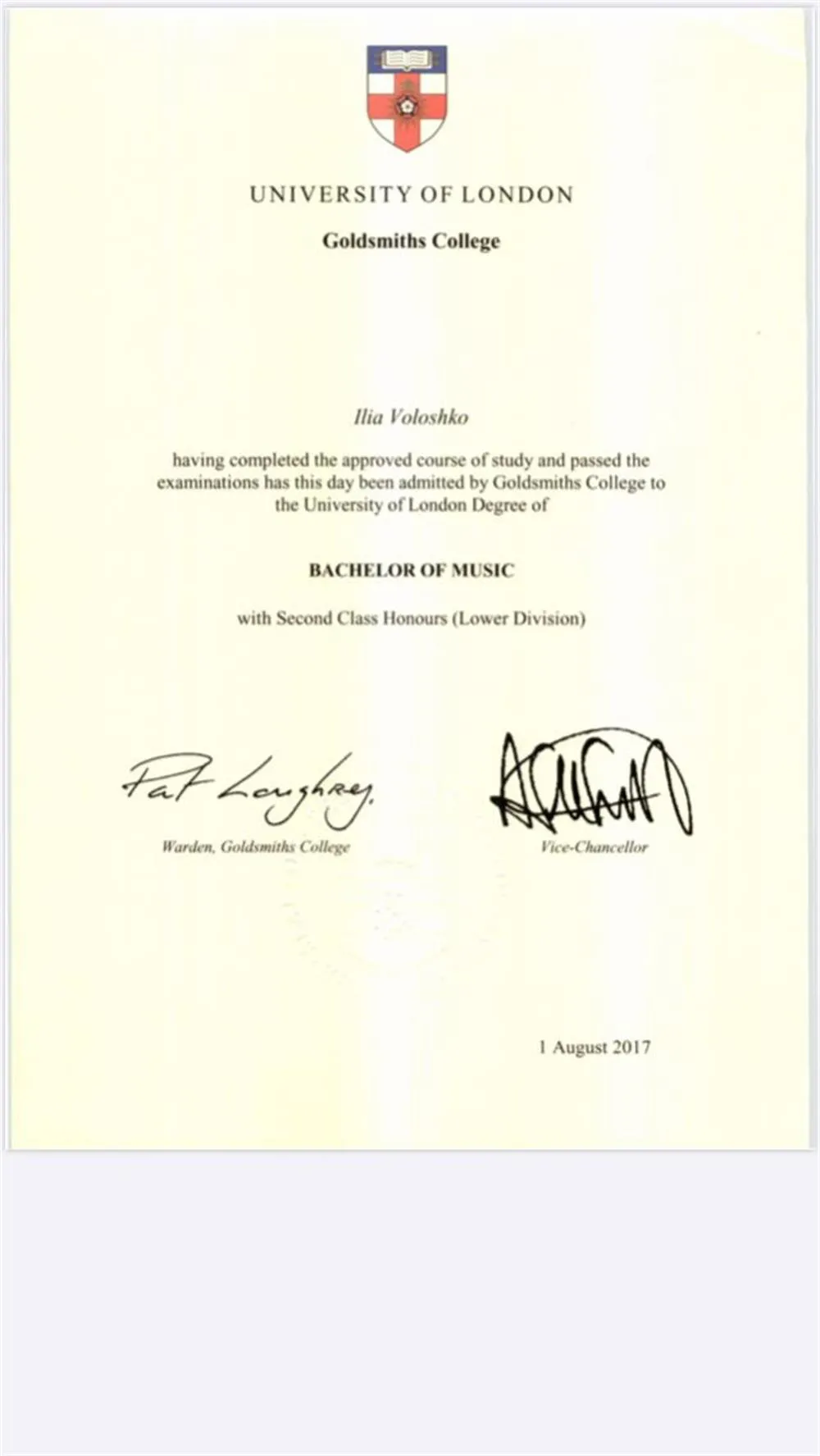 Bachelor of music