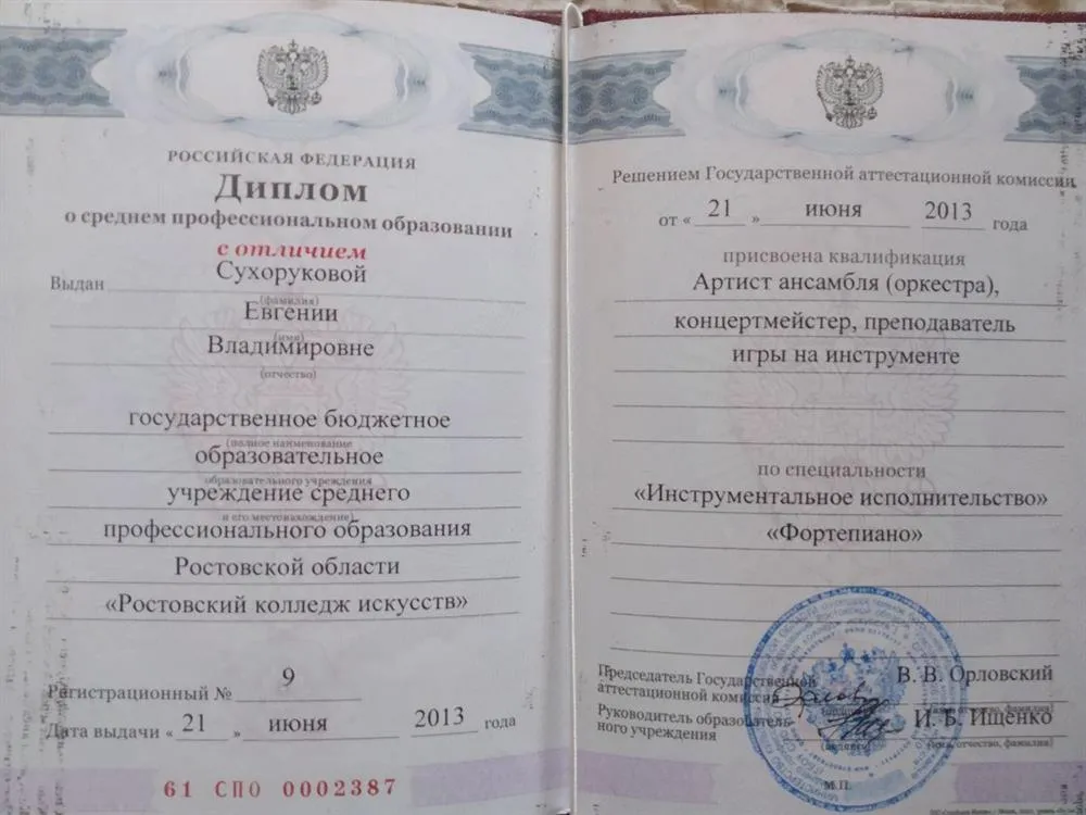 Диплом Колледжа