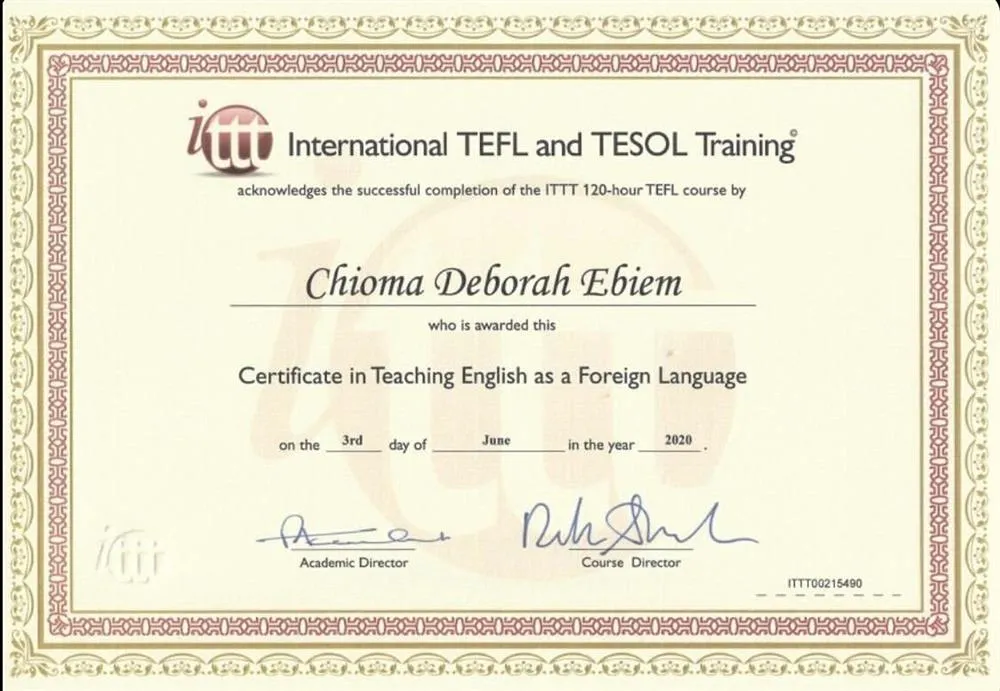 TEFL certificate