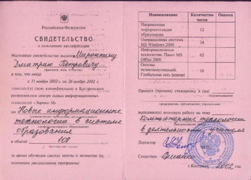 Курсы повышения квалификации
