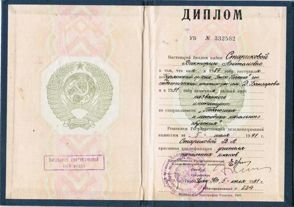 Диплом учителя начальных классов
