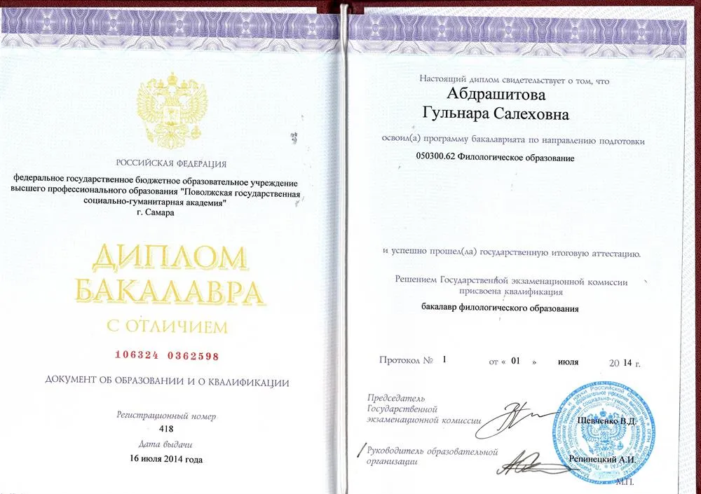 Диплом бакалавра-филолога