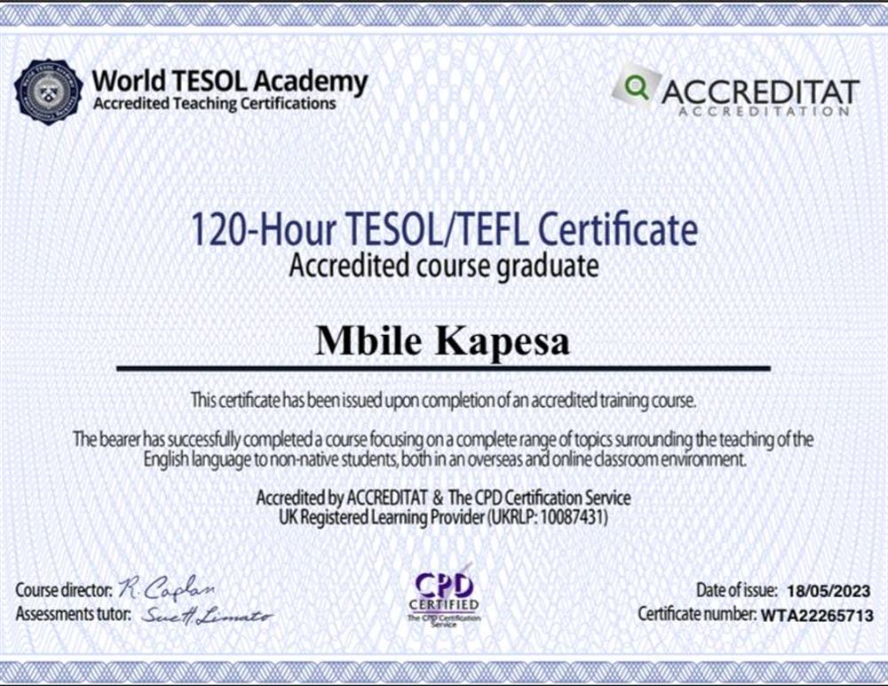 TESOL/TEFL Certificate 