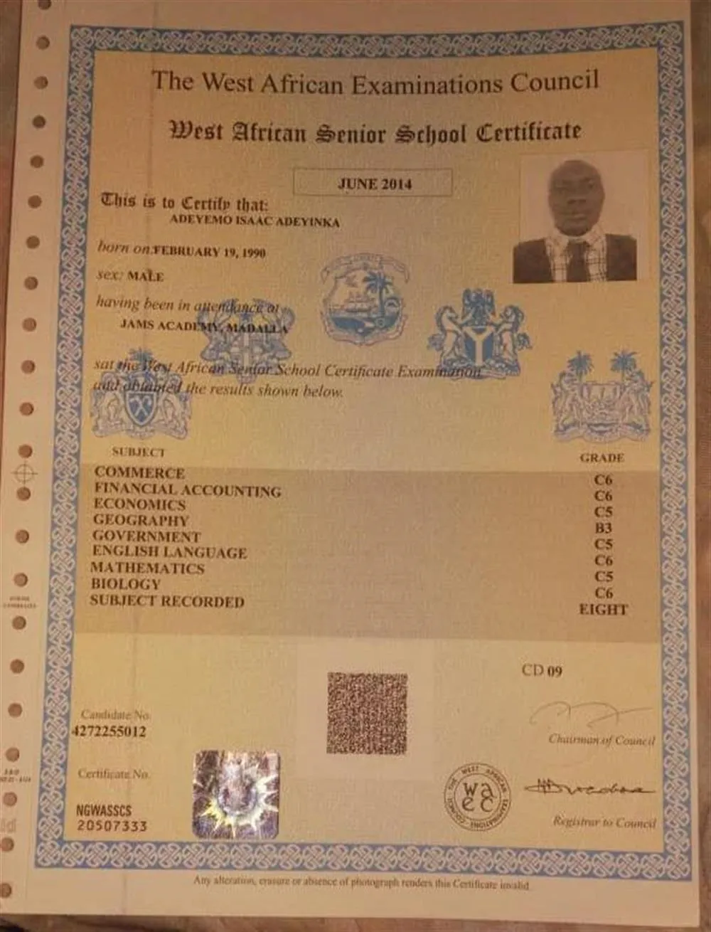 West Africa  examination Council 