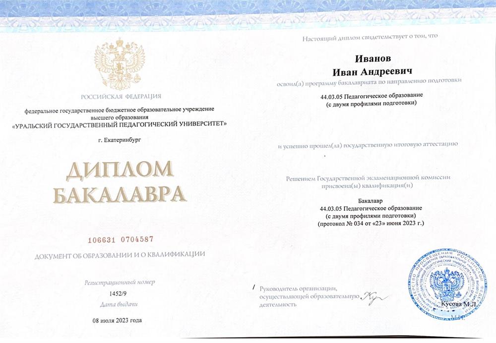 Диплом бакалавра 