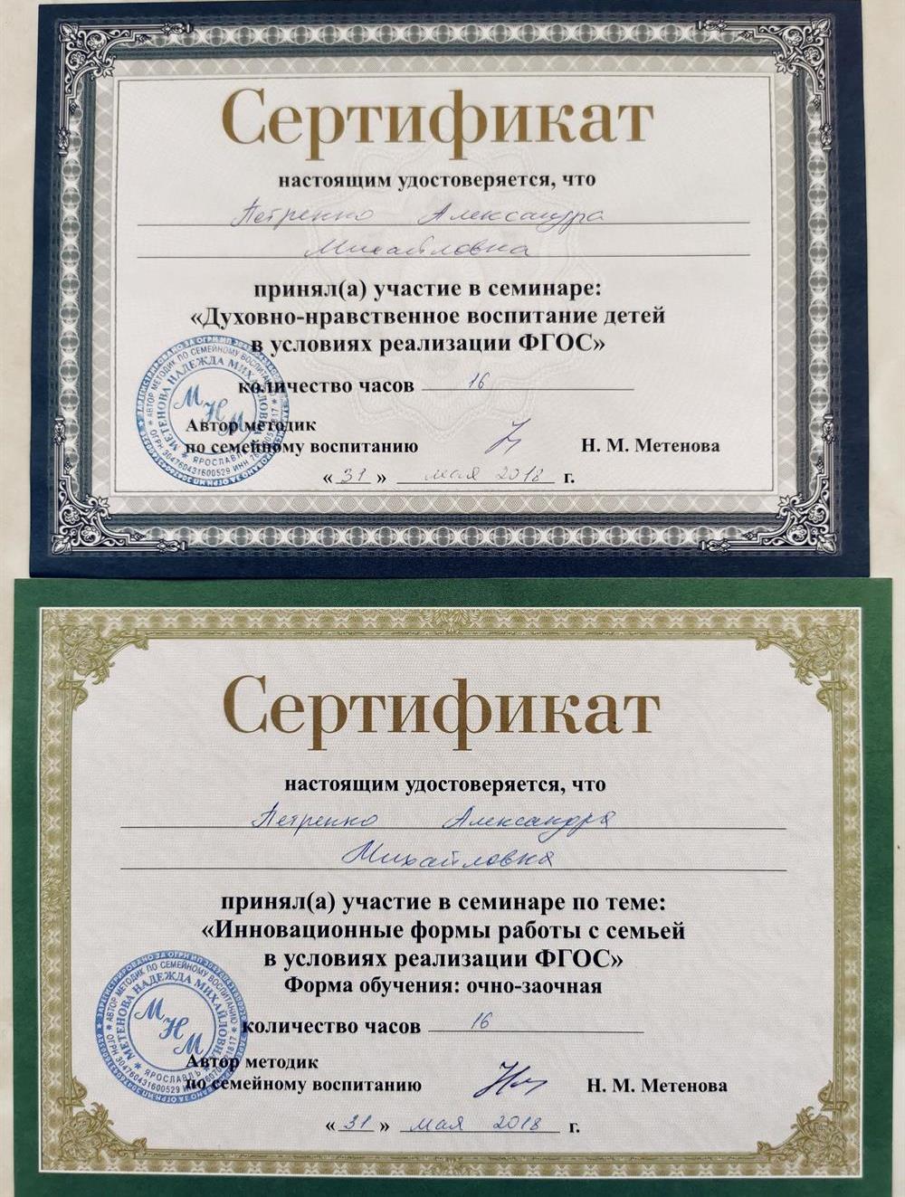 Сертификаты