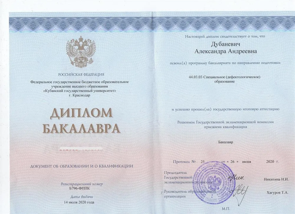 Диплом бакалавра 