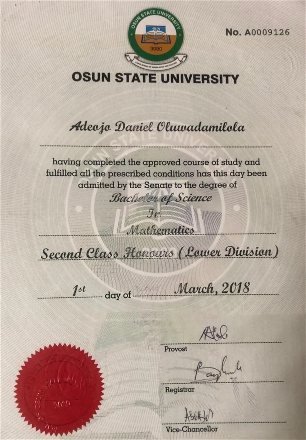 Bachelor's Degree in Mathematics