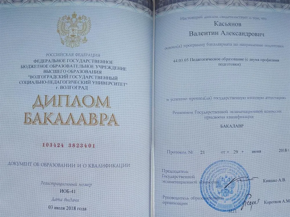 Диплом бакалавра, педагогическое образование