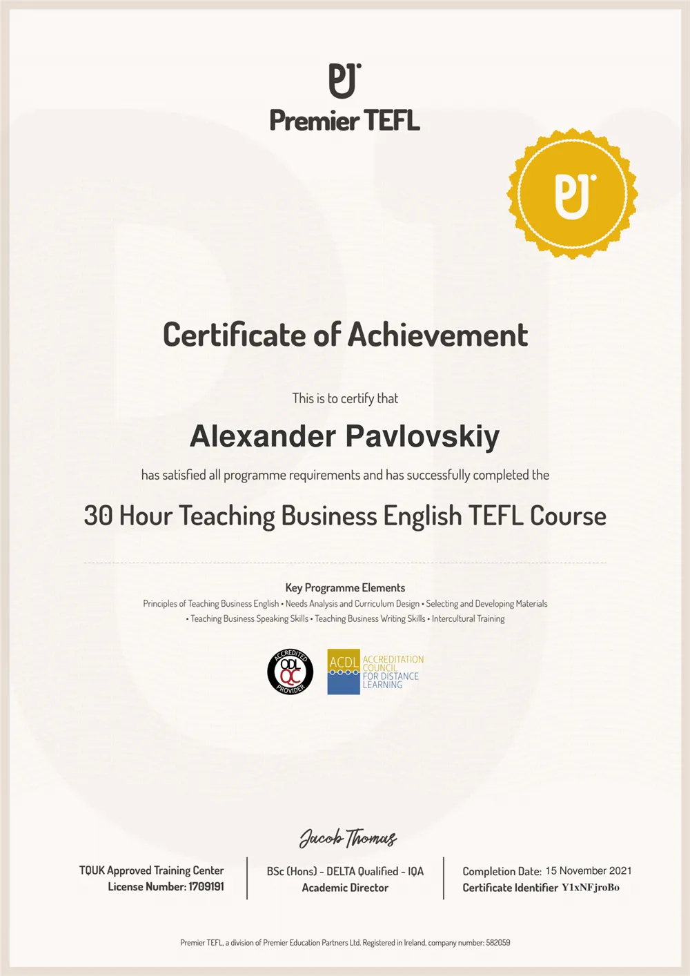 Teaching Business English Certificate