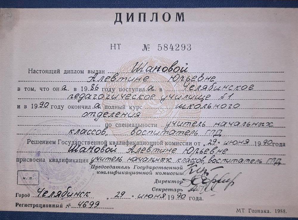 Диплом педагога начальных классов 