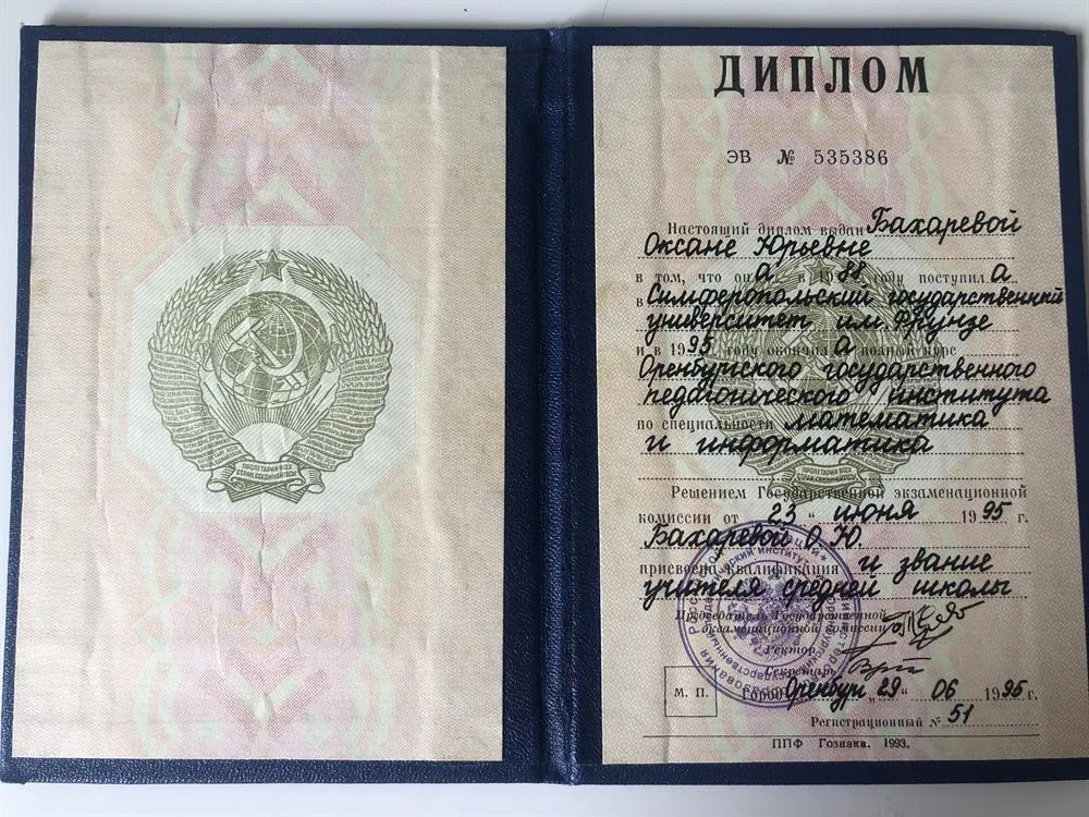 Оренбургский педагогический институт 1995 год