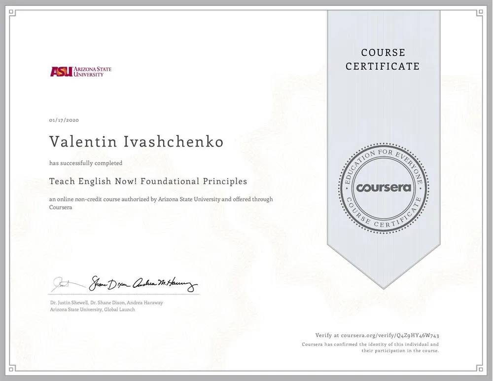 TESOL Certificate Foundational Principles