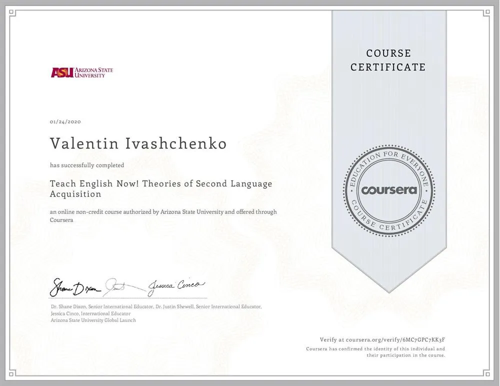 TESOL Certificate Theories of Second Language Acquisition