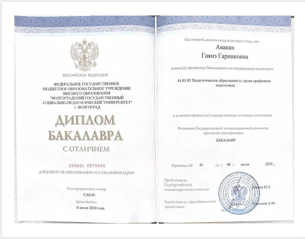 Диплом бакалавра 