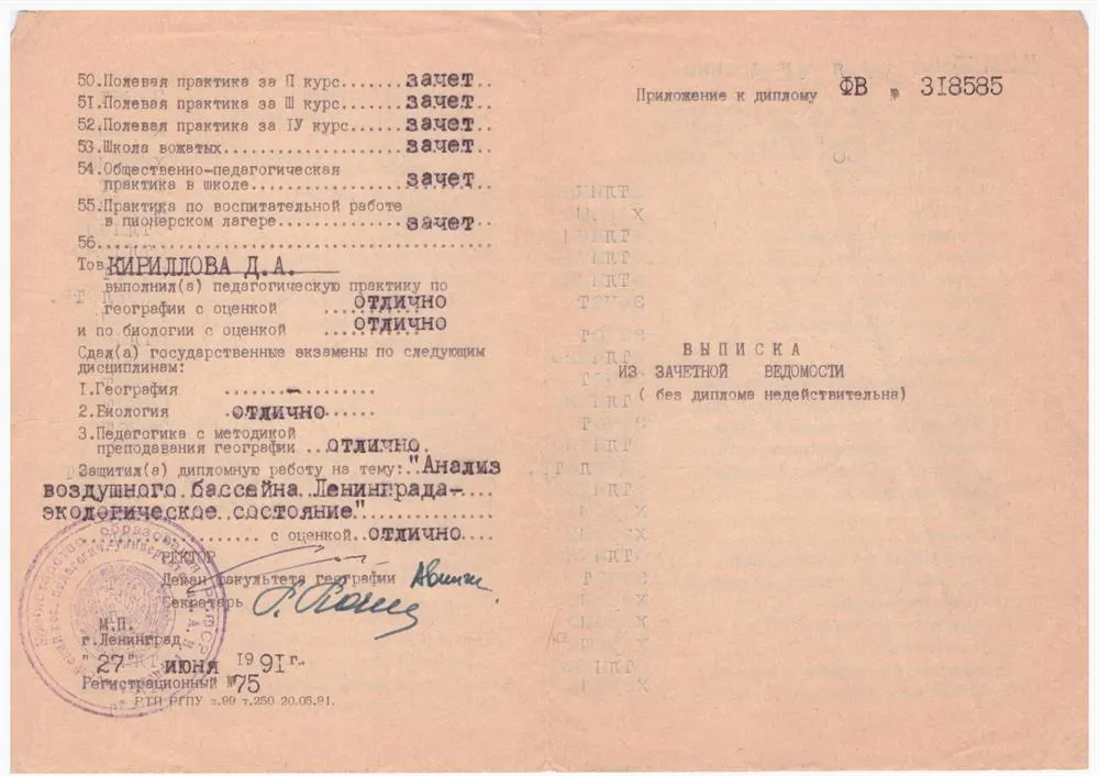 Приложение к диплому