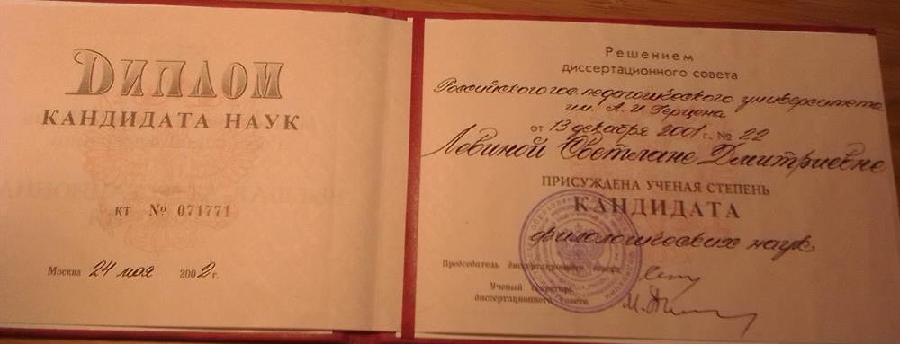 Диплом кандидата наук