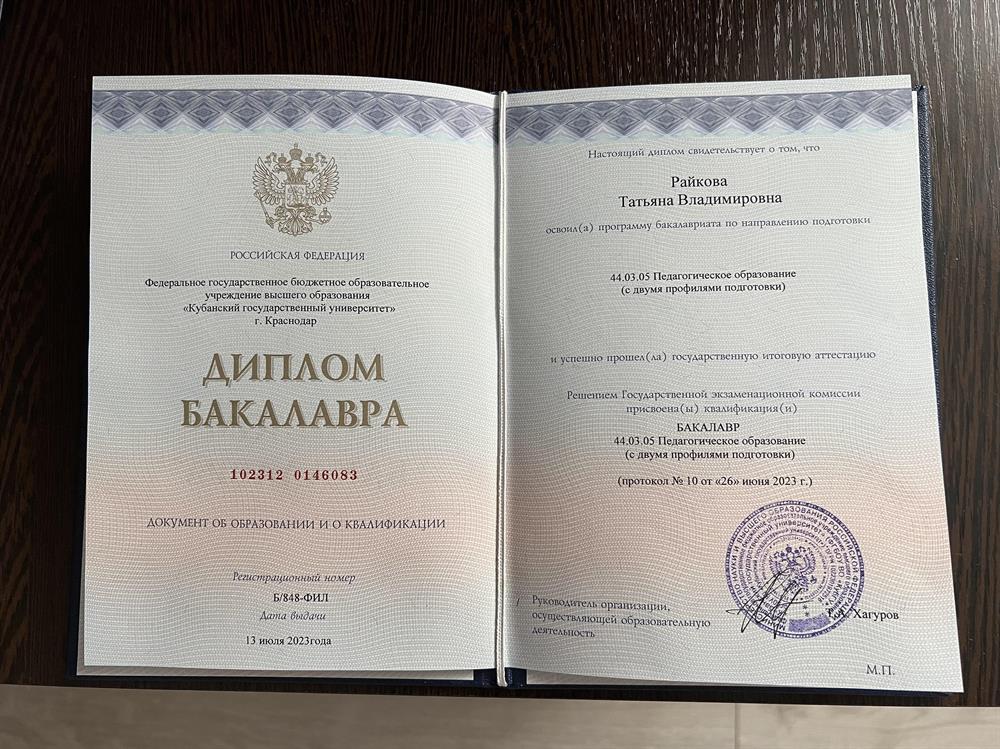 Диплом бакалавра