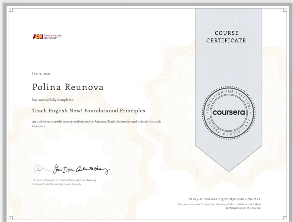Tesol certificate 