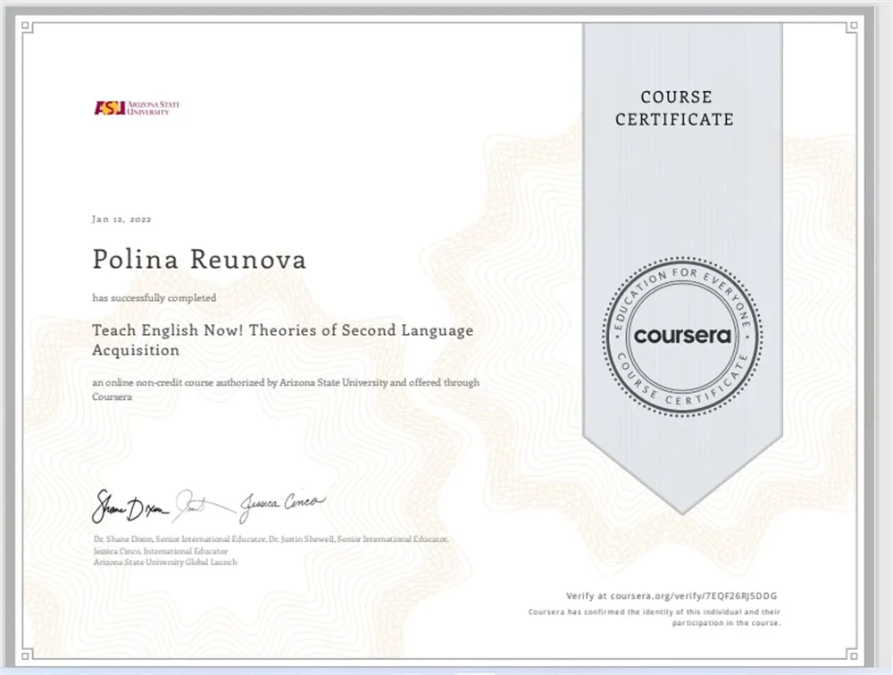 Tesol certificate 