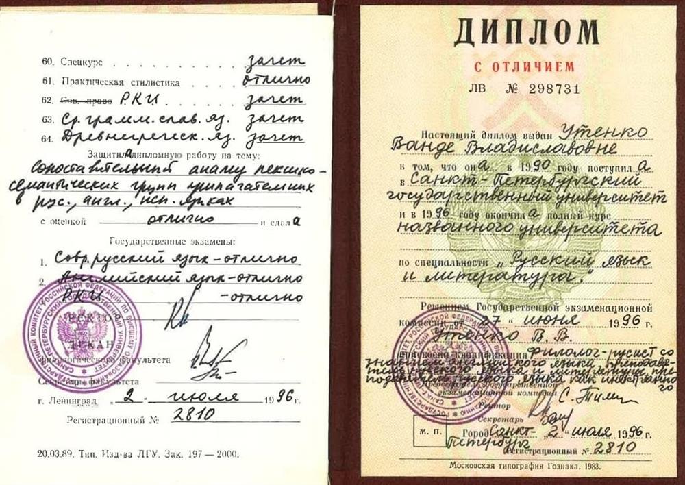  Диплом филфак СПбГУ