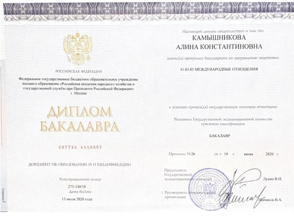 Диплом Бакалавра