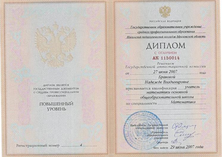 Диплом с отличием