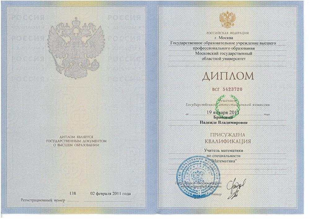 Диплом о высшем образовании