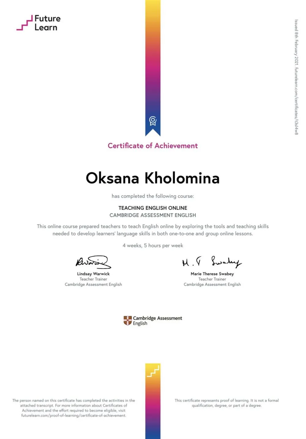 Online teaching Cambridge 