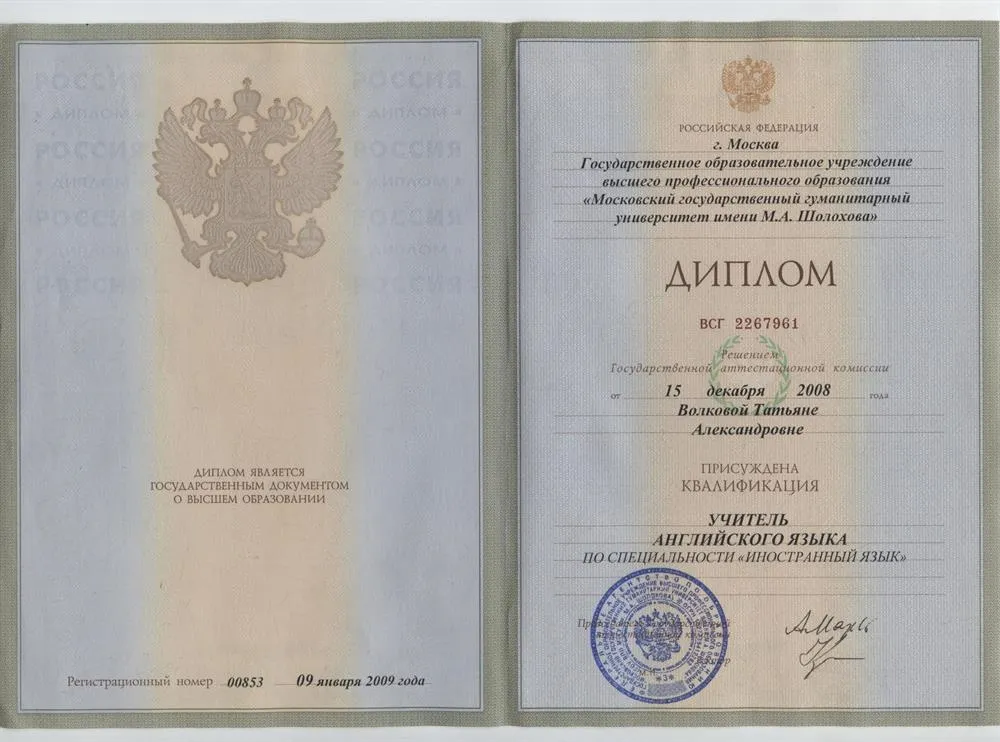 Диплом по специальности Иностранный язык