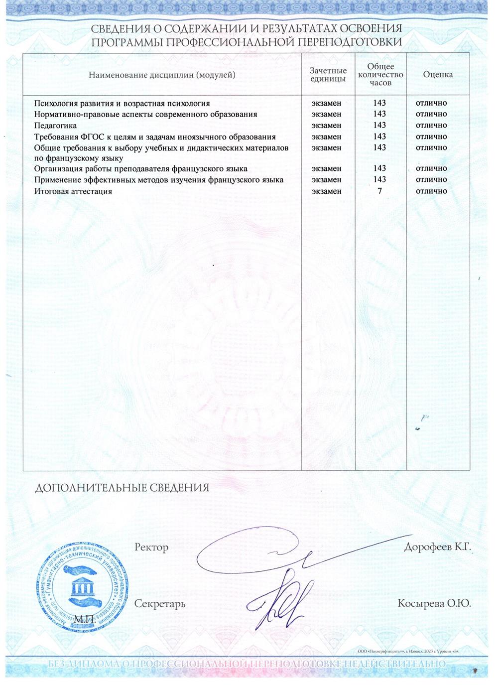 Теория и методика преподавания французского языка в образовательной организации