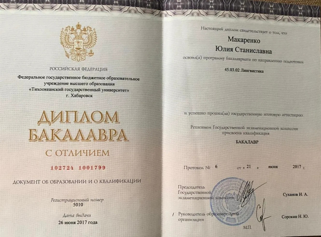 Диплом бакалавра