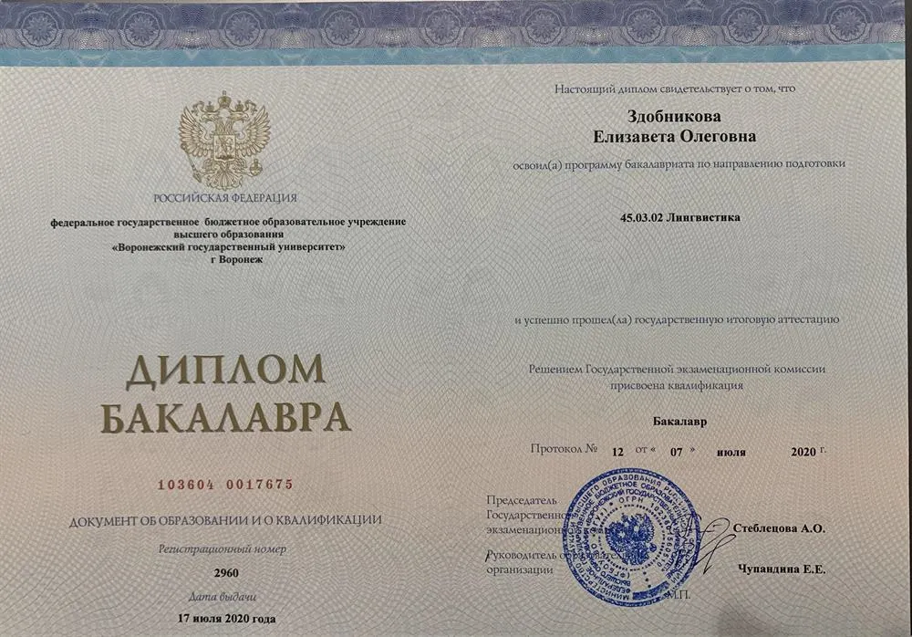 Диплом бакалавра