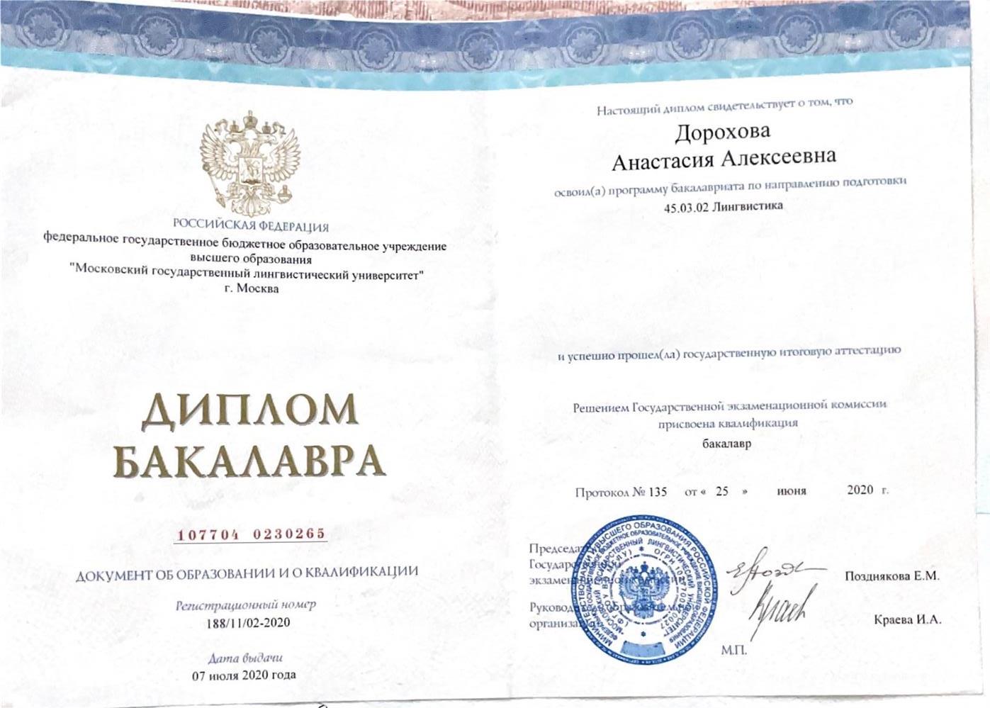 Диплом бакалавра