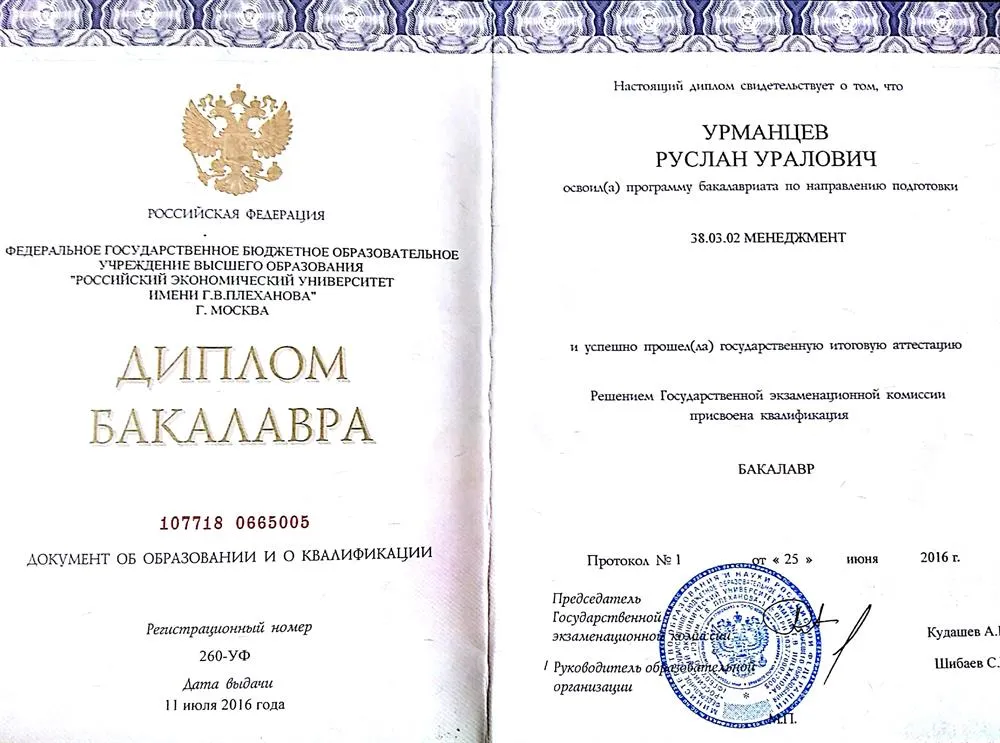 Диплом бакалавра 