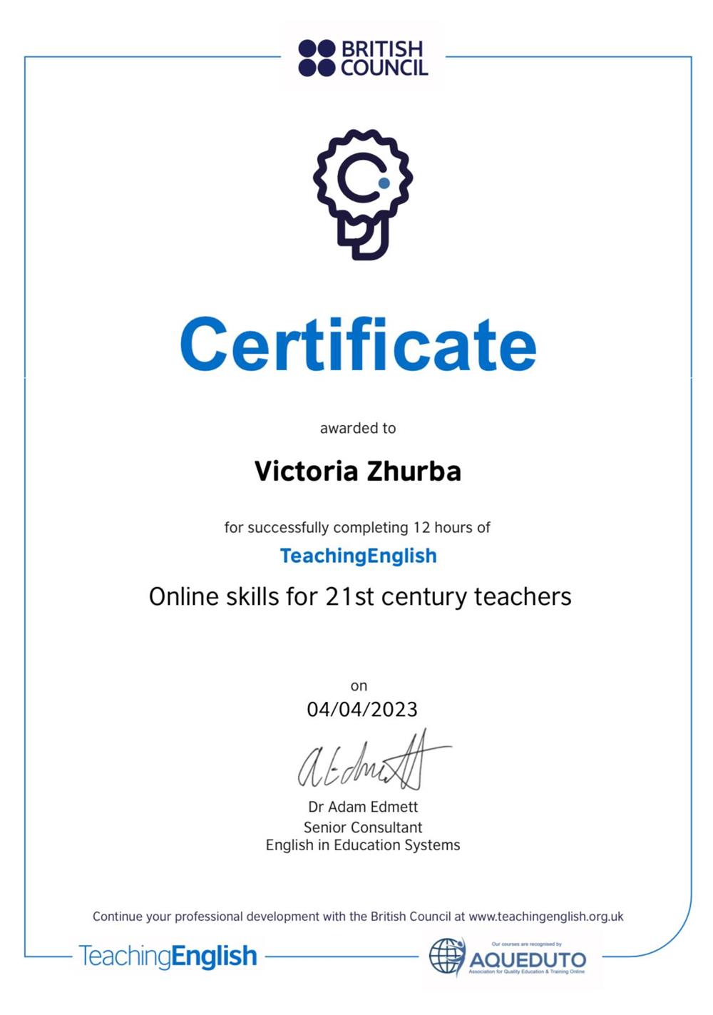 British Council, Online skills for teachers