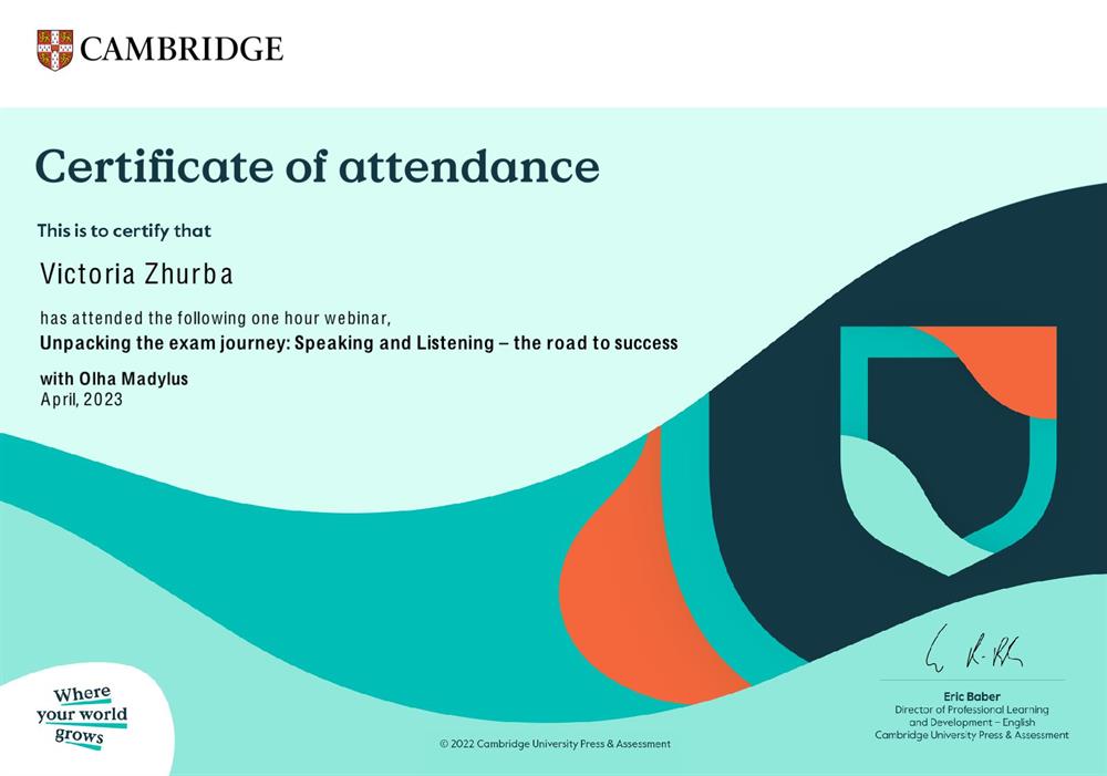 Cambridge, Speaking and Listening for the exams