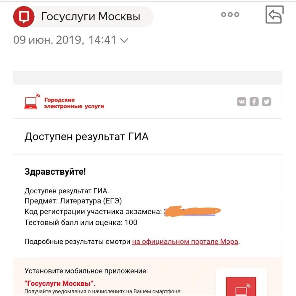 Результат ЕГЭ по литературе 