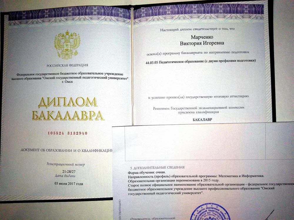 Диплом об образовании 
