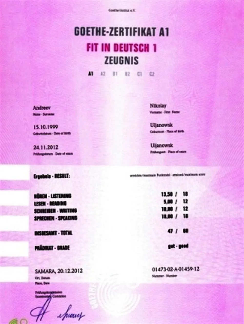 Fit in Deutsch 1