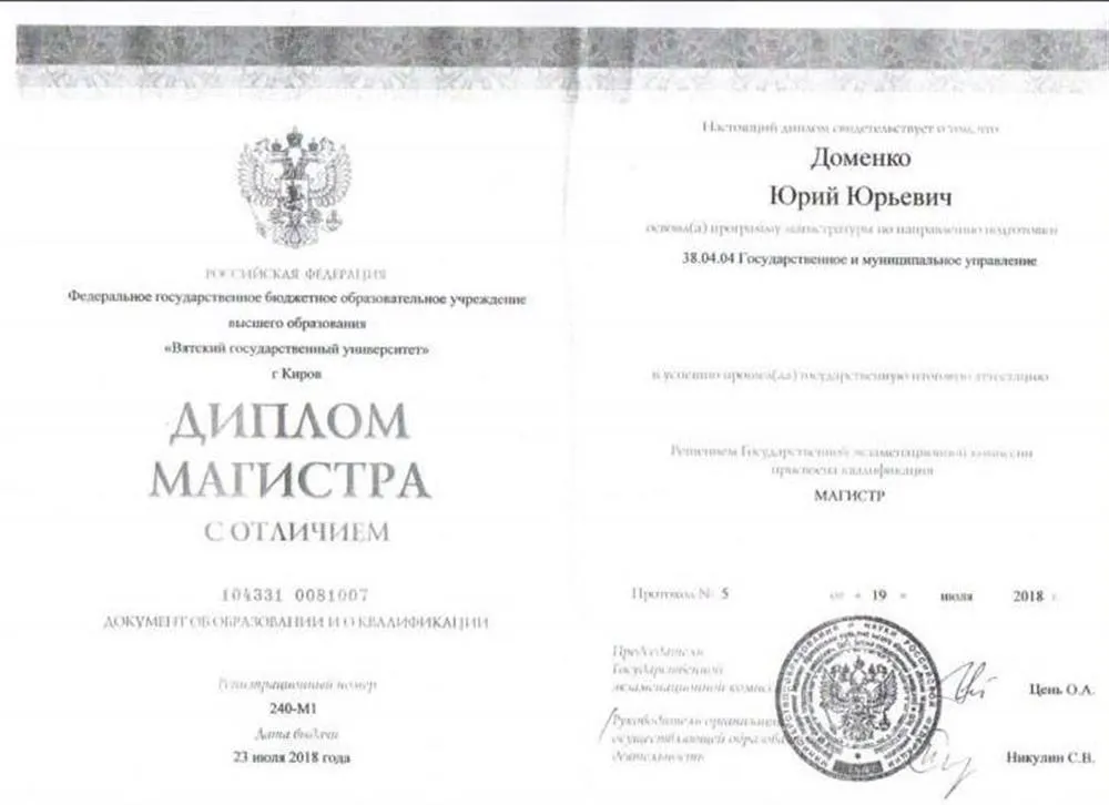Диплом магистра 