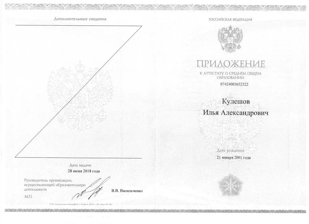 Аттестат 11 класса(2)