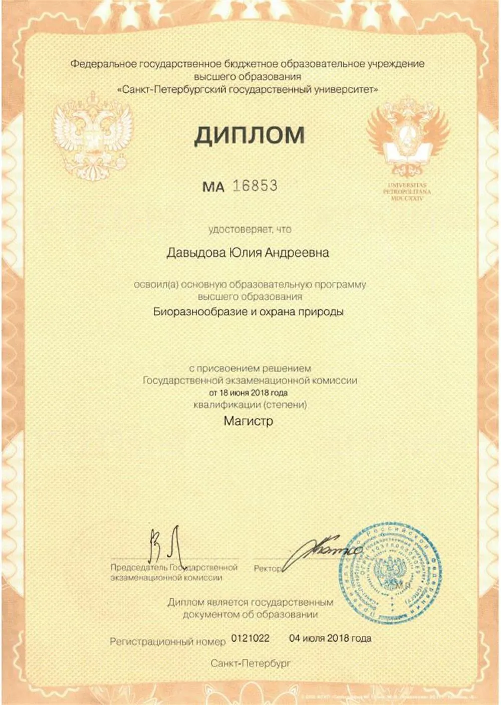 Диплом Магистра