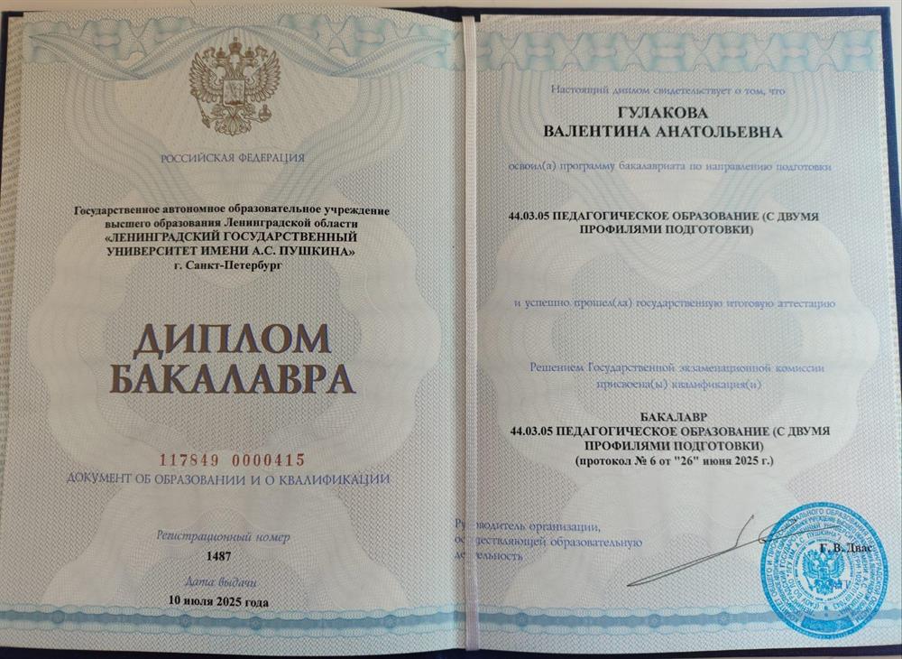 Диплом бакалавра