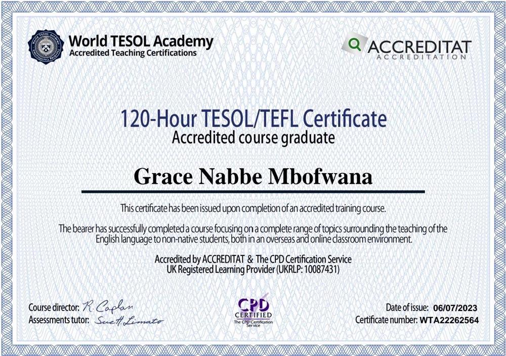TESOL/TEFL certification 